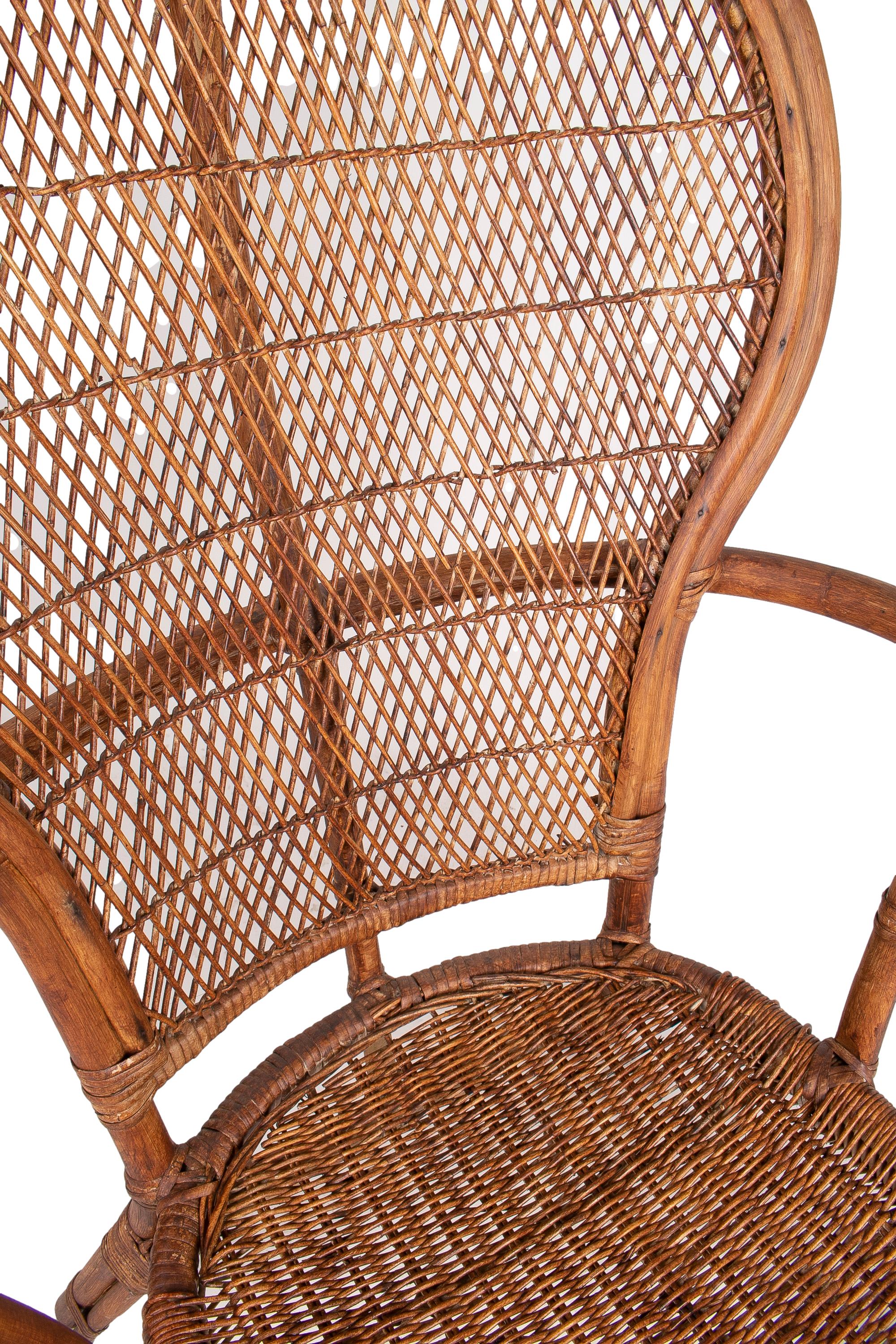 1950s Spanish Bamboo Armchair For Sale 6