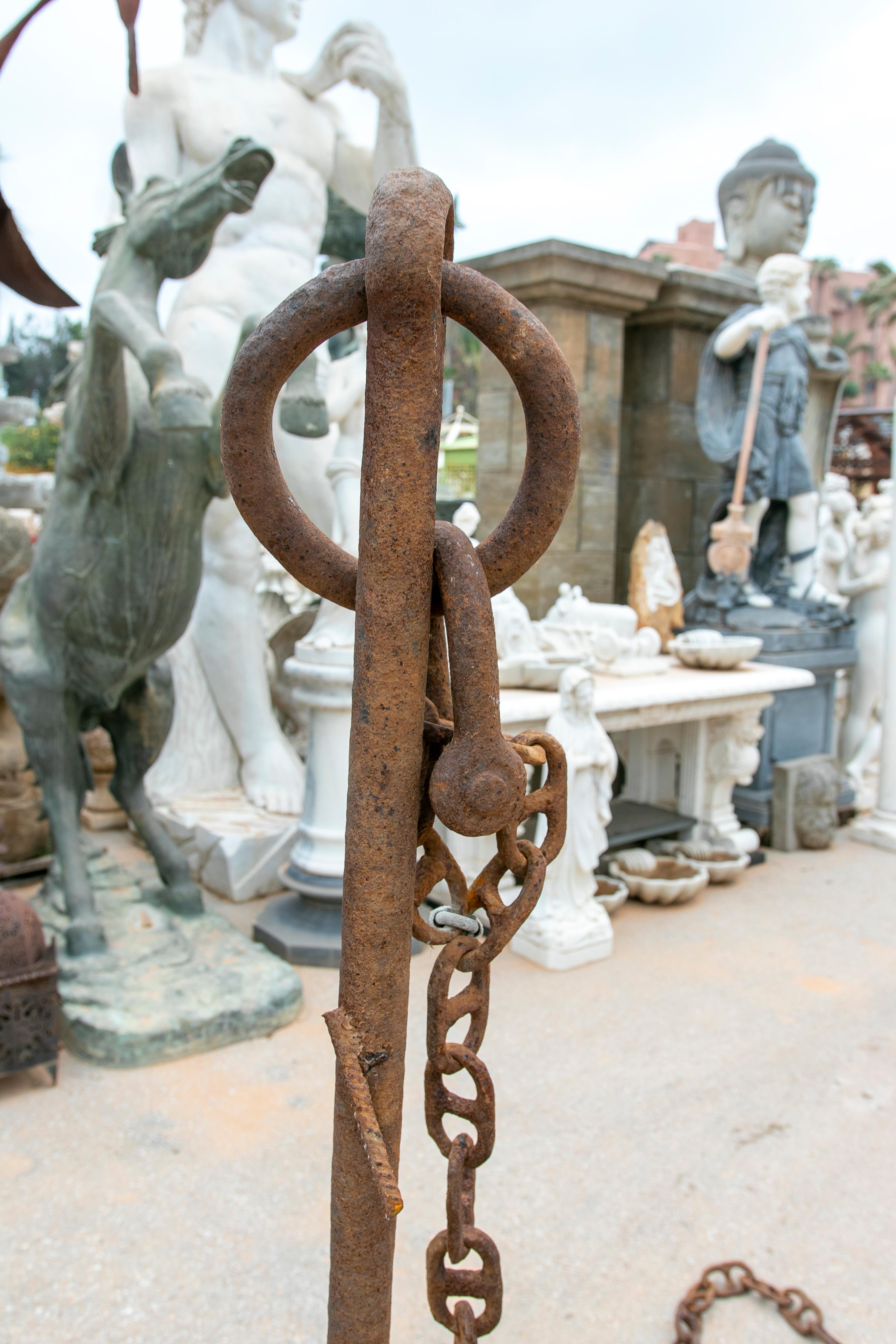 1950s Spanish Complete Handmade Iron Boat Anchor For Sale 6