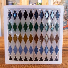 1950s Spanish Decorative Tile Framed in Wood in Different Colours