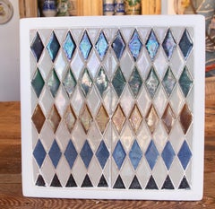 1950s Spanish Decorative Tile Framed in Wood in Different Colours