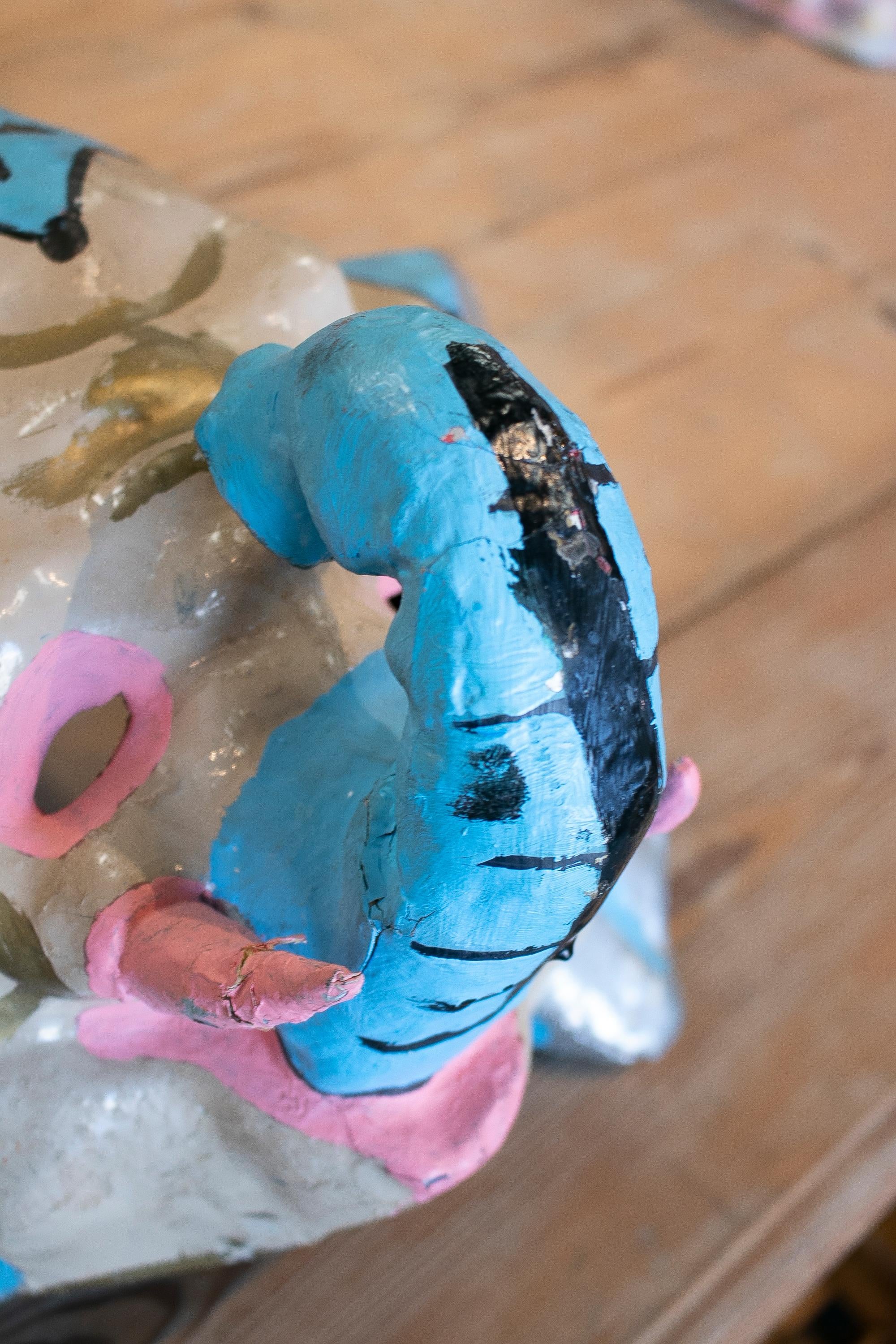 Carta Maschera da festival spagnola del 1950 con testa di elefante dipinta a mano in cartapesta in vendita