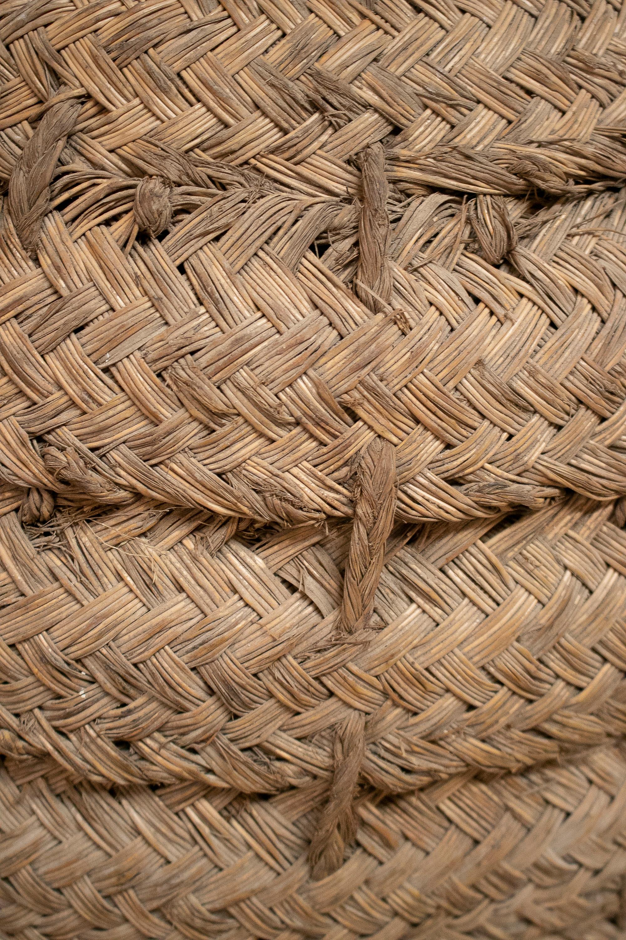 1950s Spanish Glass Demijohn in Hand Woven Esparto Grass Basket 6