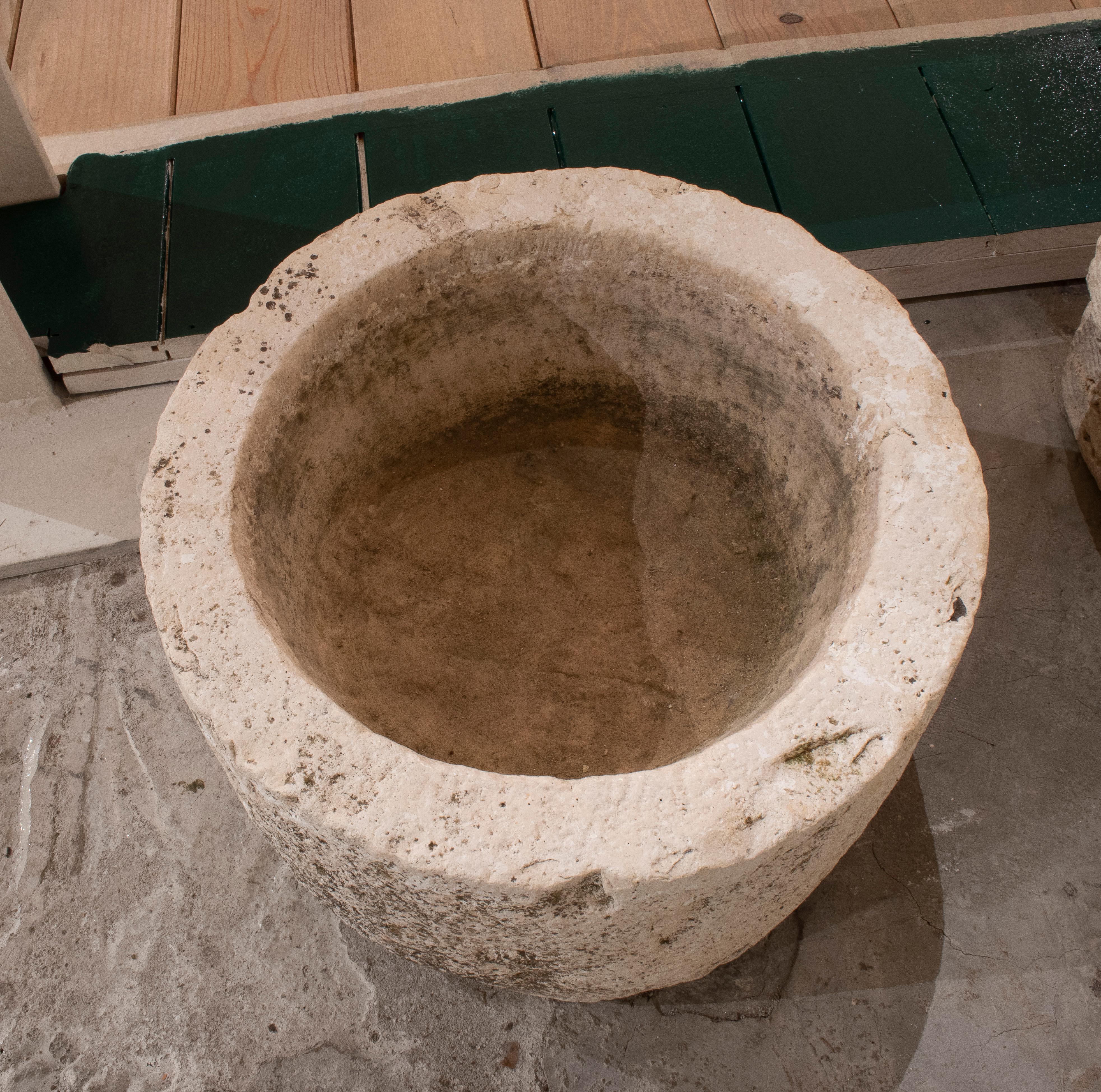 1950s Spanish Hand Carved Stone Trough In Good Condition In Marbella, ES