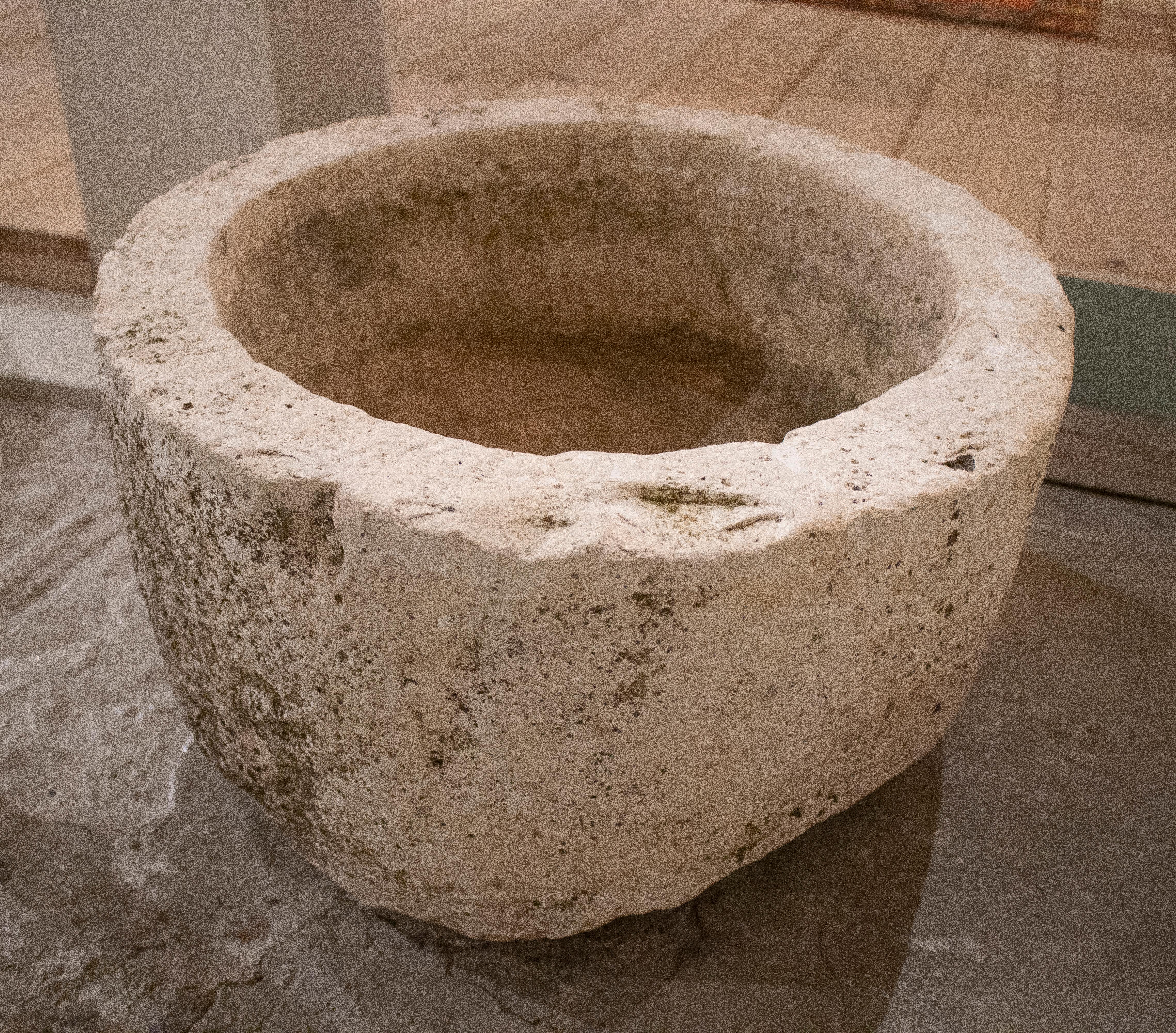 1950s Spanish Hand Carved Stone Trough 3