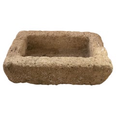 1950s Spanish Hand Carved Stone Trough