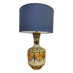 1950s Spanish Hand Painted Ceramic Table Lamp