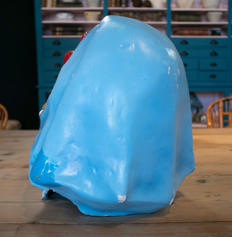 1950s Spanish Hand Painted Cock Head Papiermâché Festival Mask For