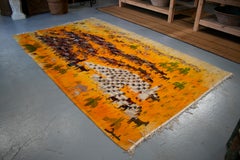 1950s Spanish Hand Woven Tapestry with Shepherd and Animals Scene