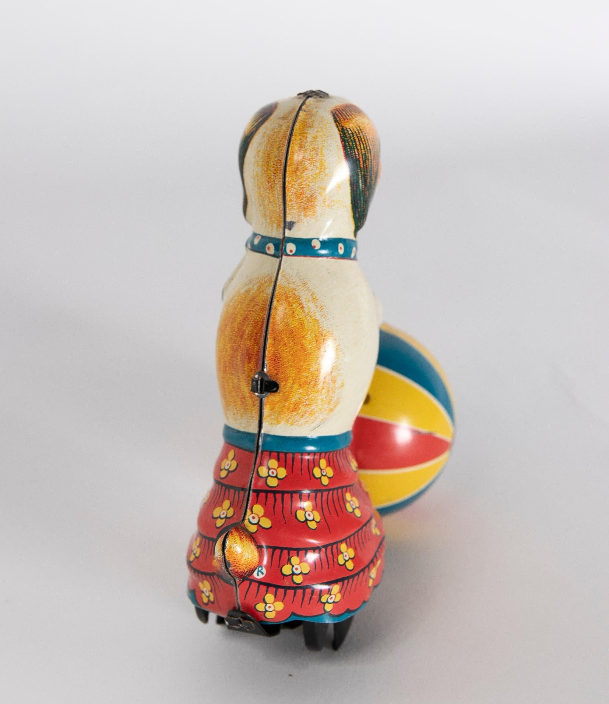 1950s Spanish Metal Dog Toy with Ball For Sale 7