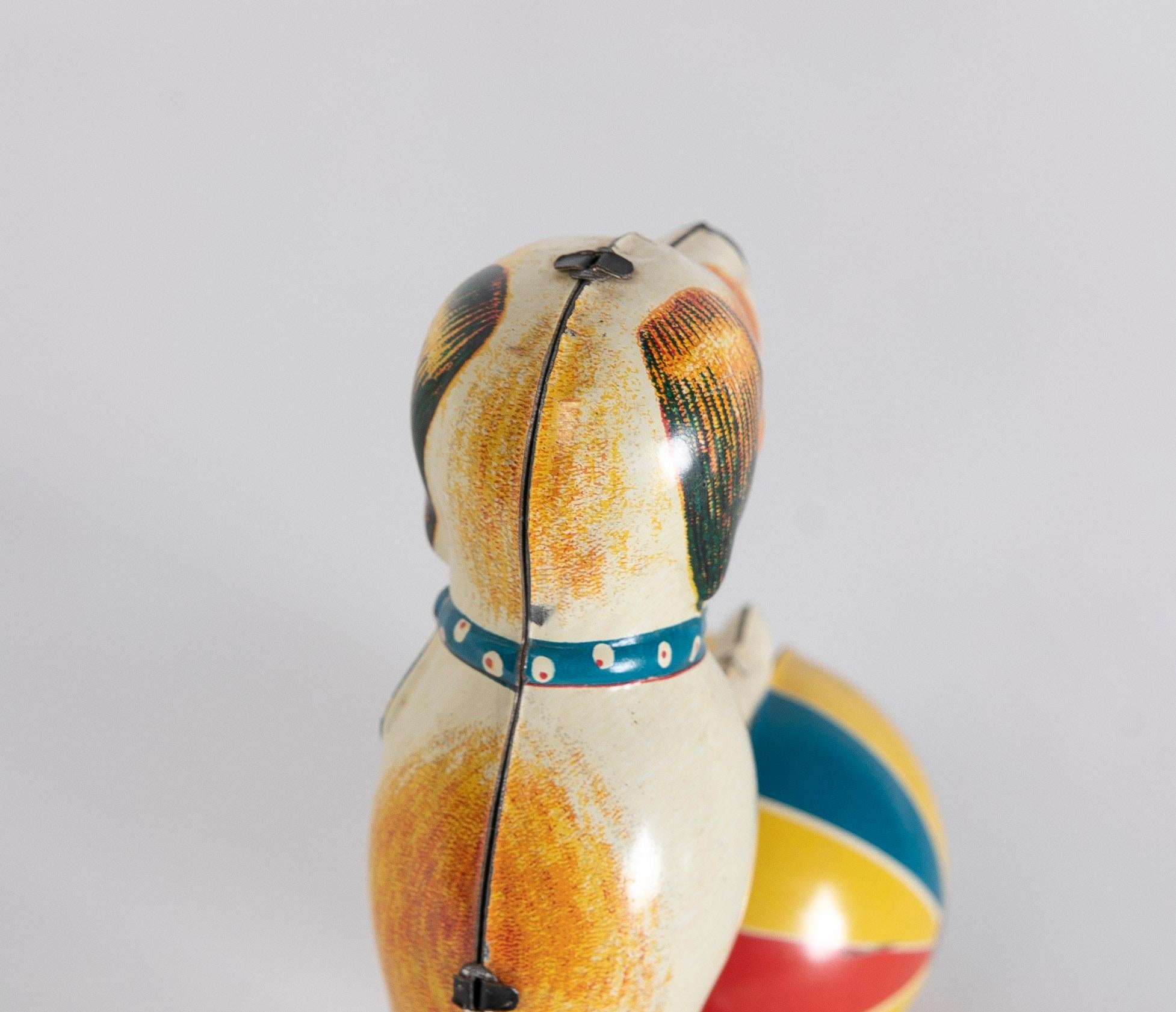 1950s Spanish Metal Dog Toy with Ball For Sale 9
