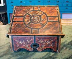 1950s Spanish Painted Faux Marble Wooden Lectern Reading Desk