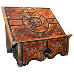 1950s Spanish Painted Faux Marble Wooden Lectern Reading Desk