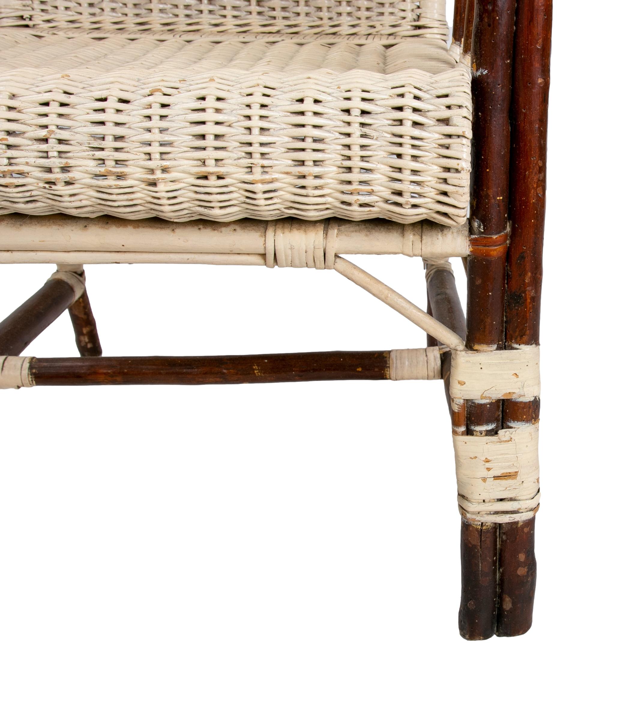 1950s Spanish Pair of Handmade Wicker Armchairs 11