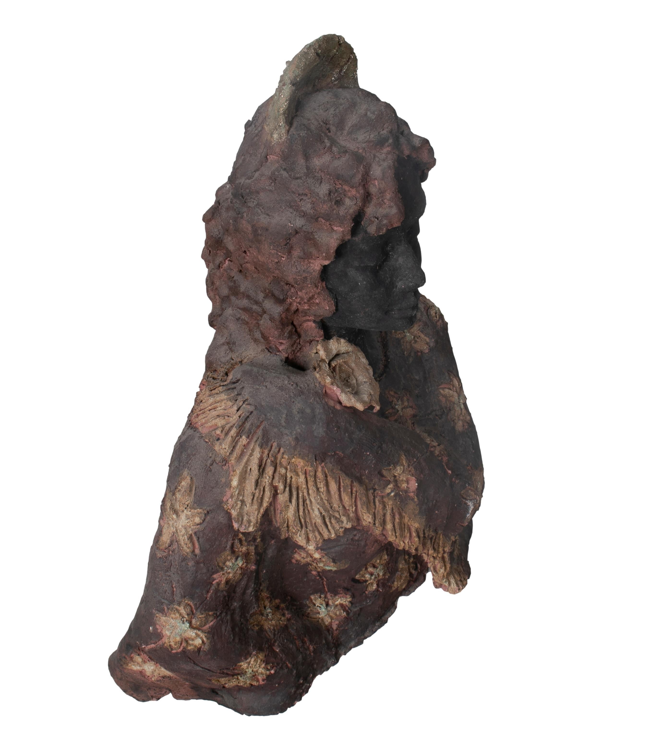 Busto español de terracota de mujer flamenca andaluza de los años 50 1