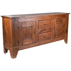 1950s Spanish Two Doors and Two Drawers Wooden rustic Cabinet Table