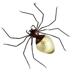 1950s Spider Italian Design Midcentury Iron Copper Wall Lamp
