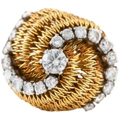 1950er Jahre Spiral High Setting mit Diamant-Ring