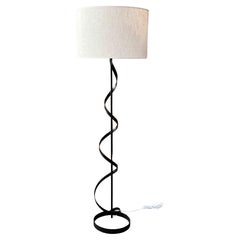 1950s Spiral Modernist Iron Floor Lamp