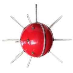 1950s Sputnik " Red Globe " Attention Getter Fixture