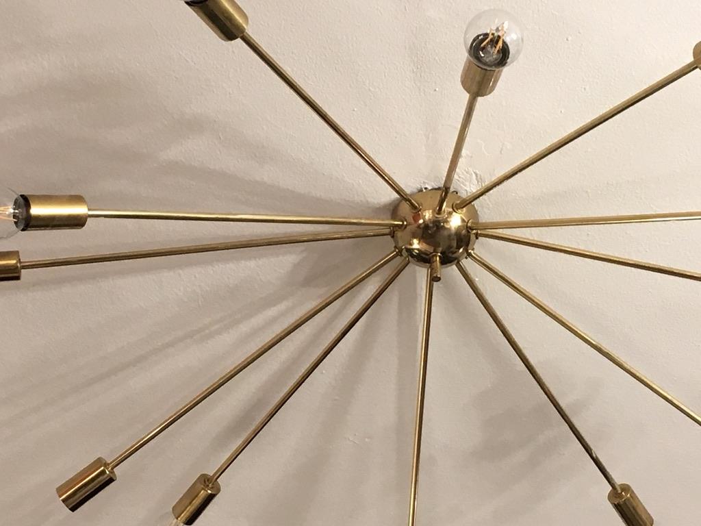 Italian 1950s Sputnik Brass Ceiling Lamp