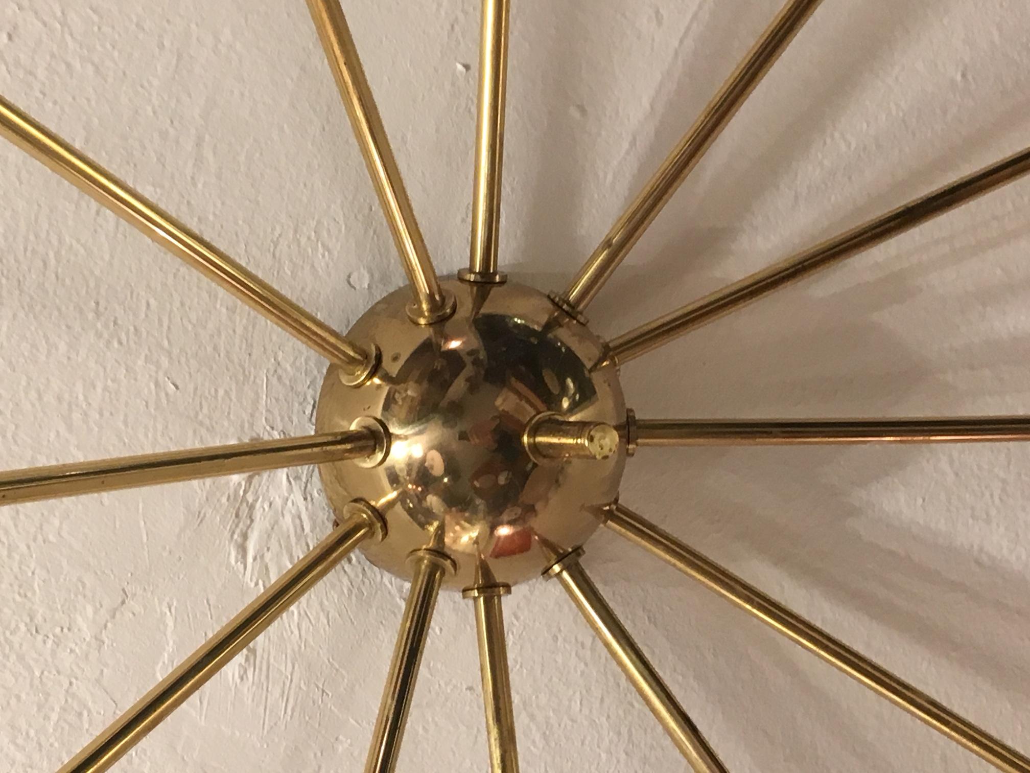 Mid-20th Century 1950s Sputnik Brass Ceiling Lamp