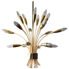 1950s Sputnik Chandelier 18 Arms, Vereinigten Werkstätten, Mid-Century Modern
