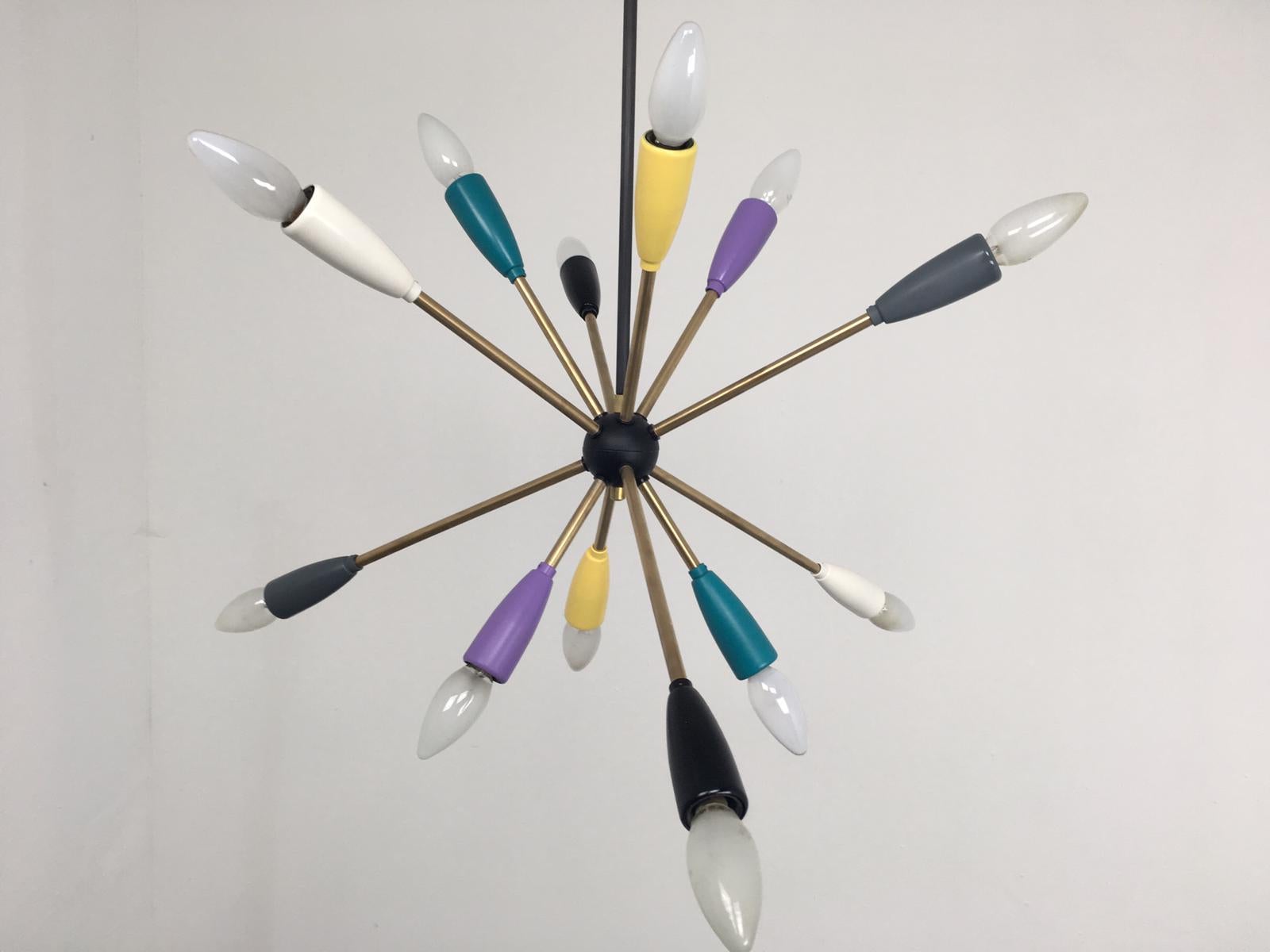 1950s Sputnik Pendant Chandelier Lamp in Different Colors 3