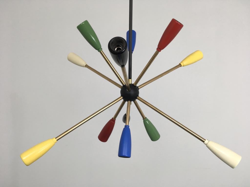 Mid-Century Modern 1950s Sputnik Pendant Chandelier Lamp in Different Colors