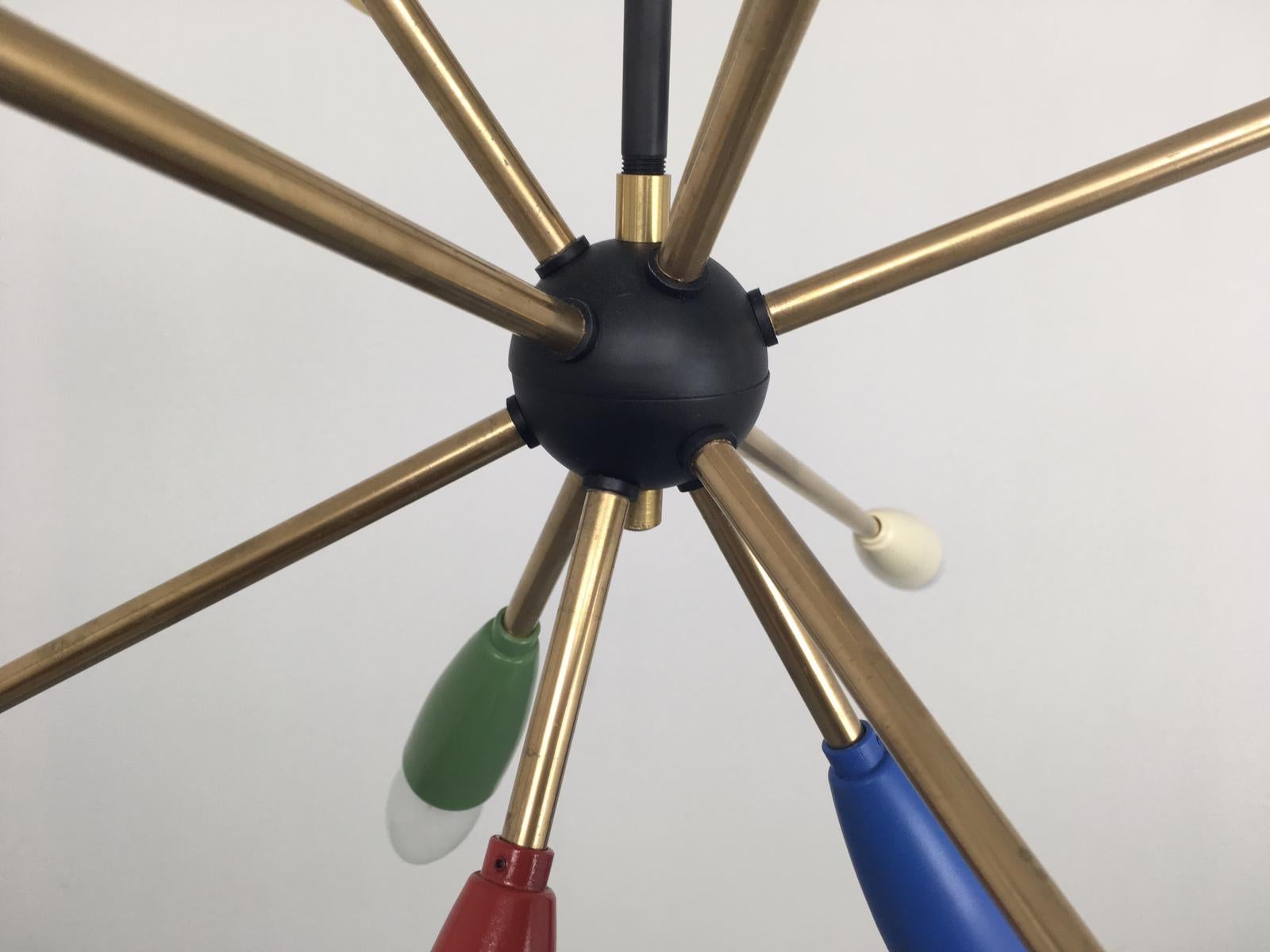 German 1950s Sputnik Pendant Chandelier Lamp in Different Colors