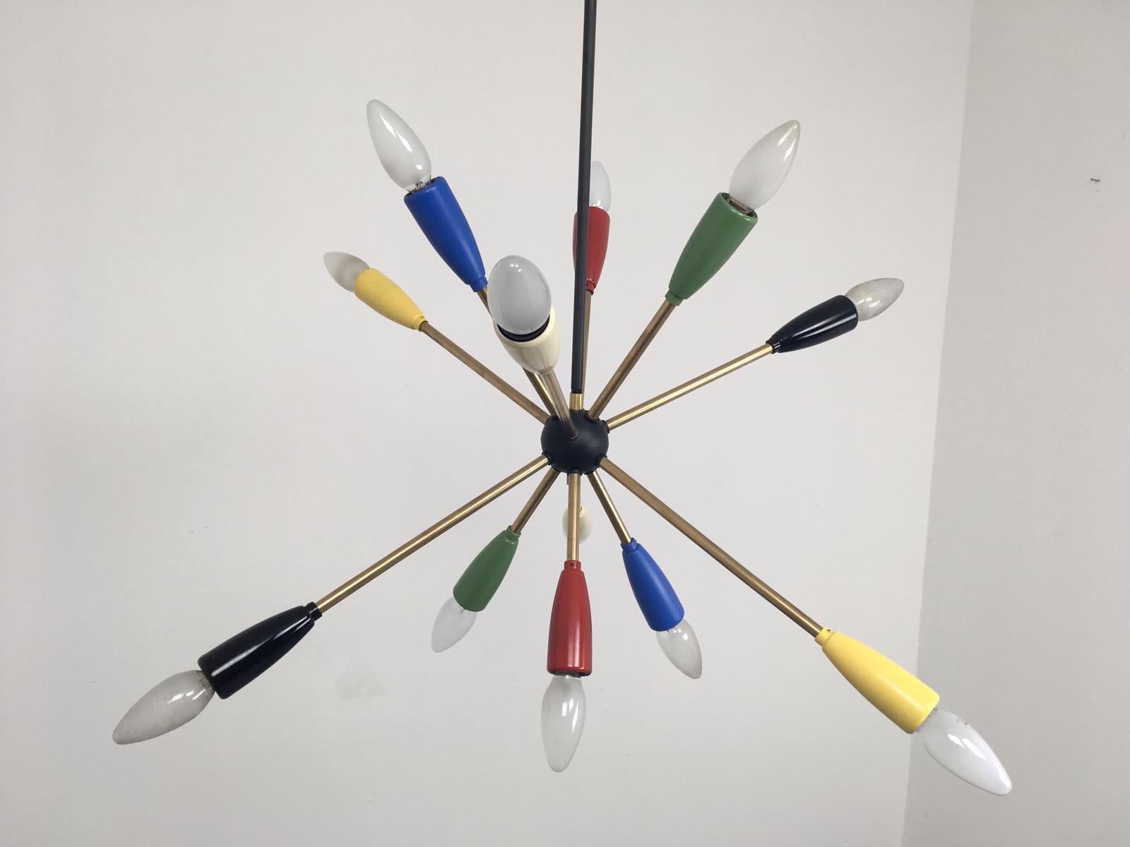 1950s Sputnik Pendant Chandelier Lamp in Different Colors 1