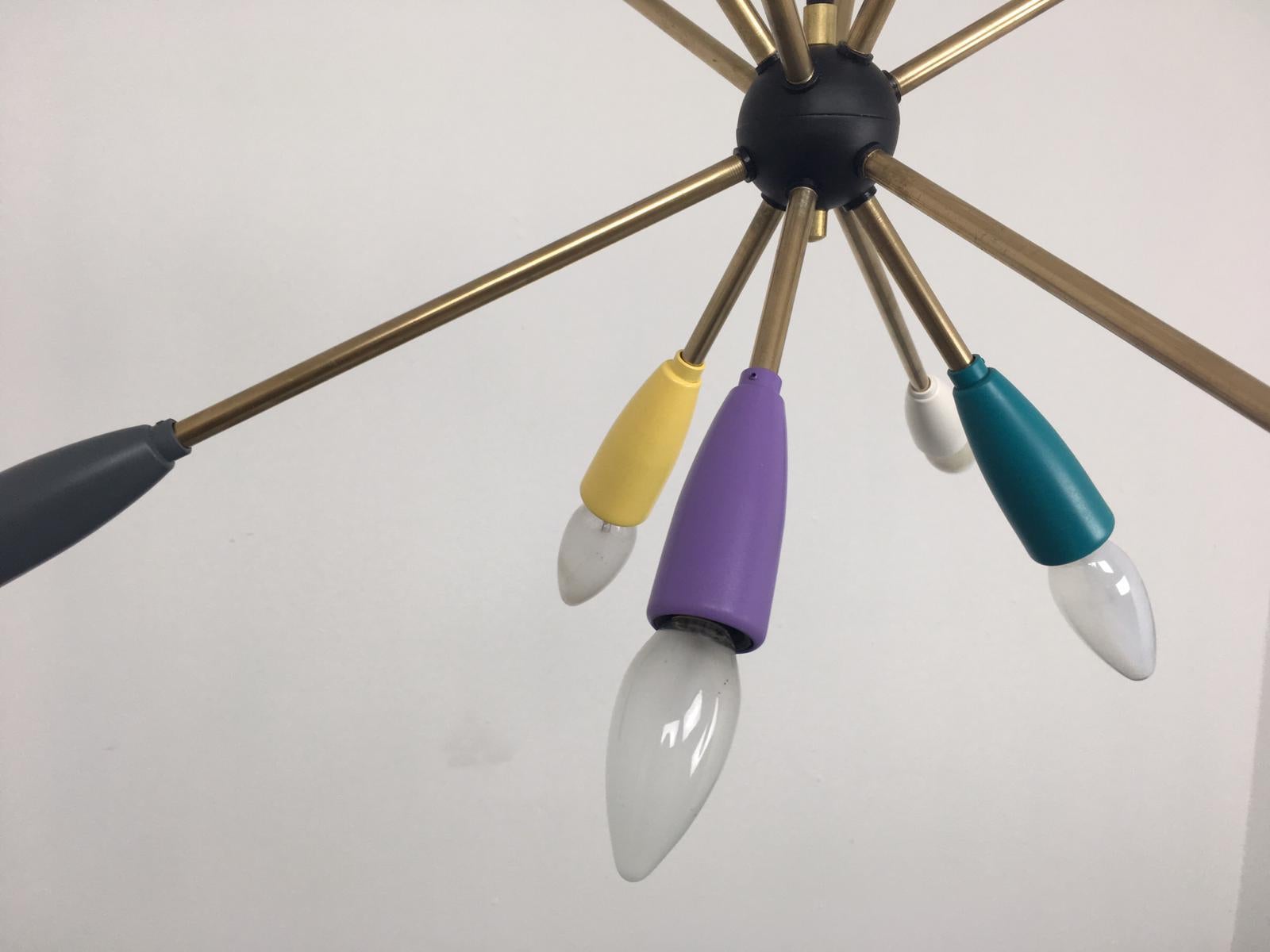 1950s Sputnik Pendant Chandelier Lamp in Different Colors 2