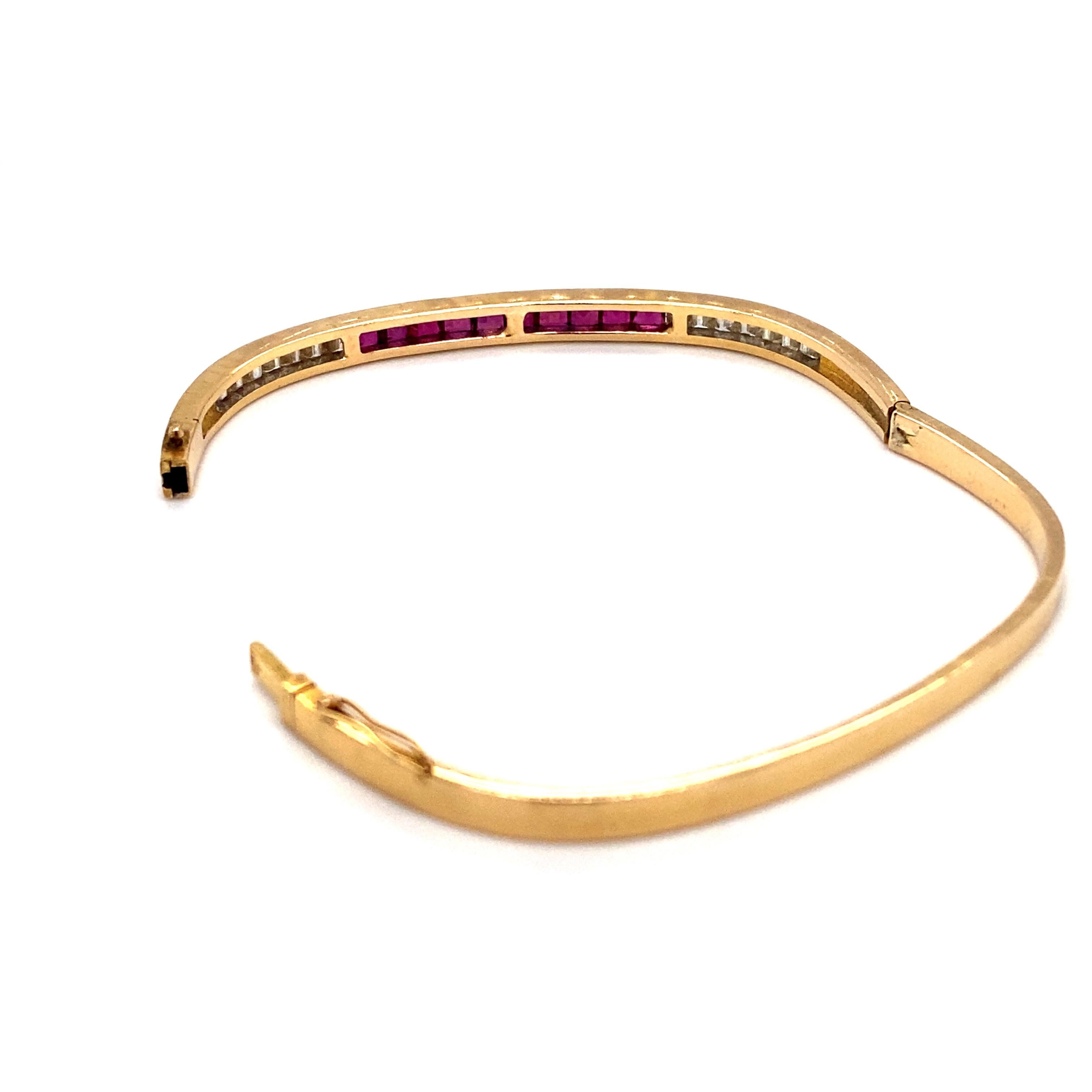 ruby and diamond bangle bracelet