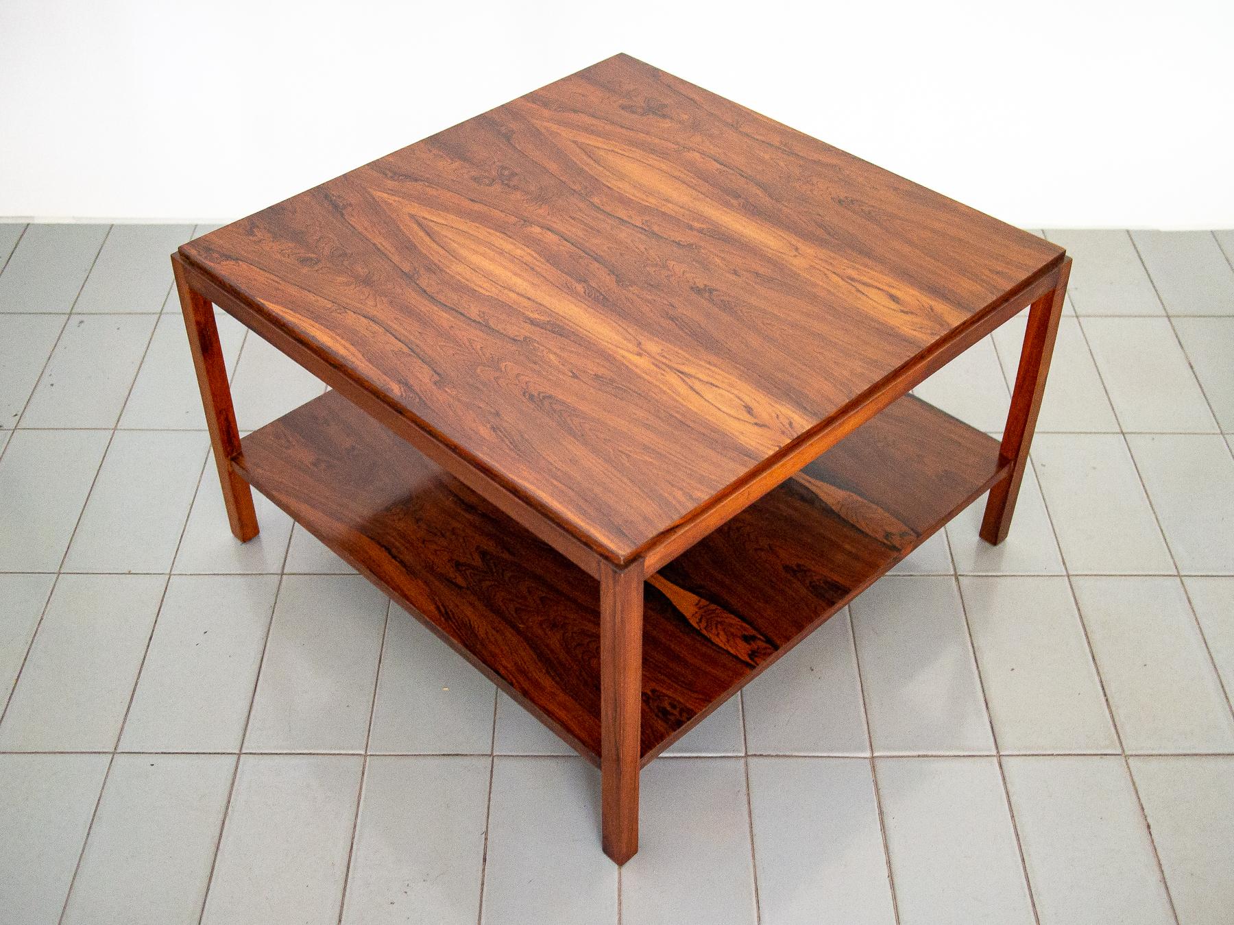 1950s Square Side Table in Rosewood by Sergio Rodrigues, Brazilian Modernism 6