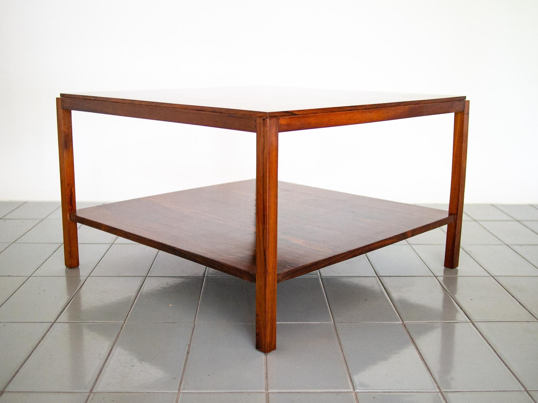 1950s Square Side Table in Rosewood by Sergio Rodrigues, Brazilian Modernism 7