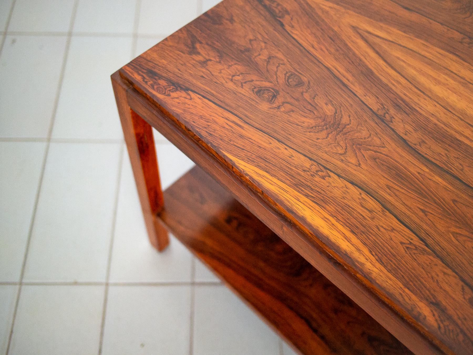 1950s Square Side Table in Rosewood by Sergio Rodrigues, Brazilian Modernism 2