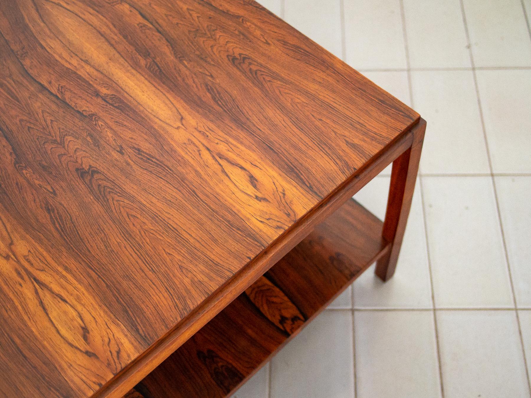 1950s Square Side Table in Rosewood by Sergio Rodrigues, Brazilian Modernism 4