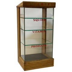 1950s Squibb Vitamin Advertising Display Cabinet