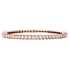 1950s Stackable Diamond Bangle Gold Bracelet