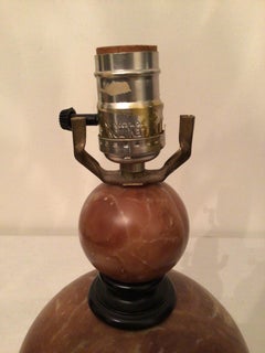 1950s Stacked Sphere Marble Table Lamp on Marble Base