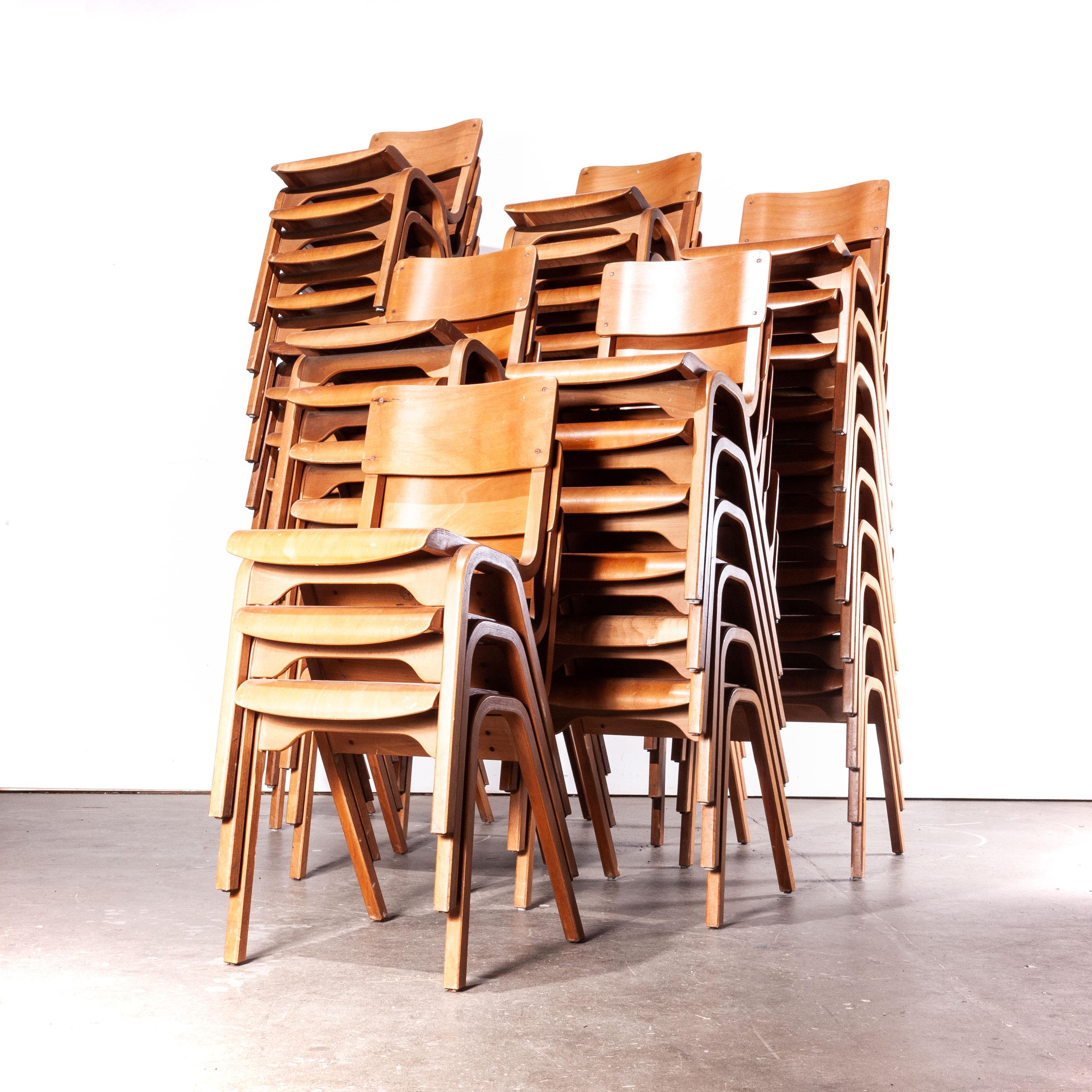 British 1950s Stacking Dining Chairs by ESA James Leonard, Lamstak