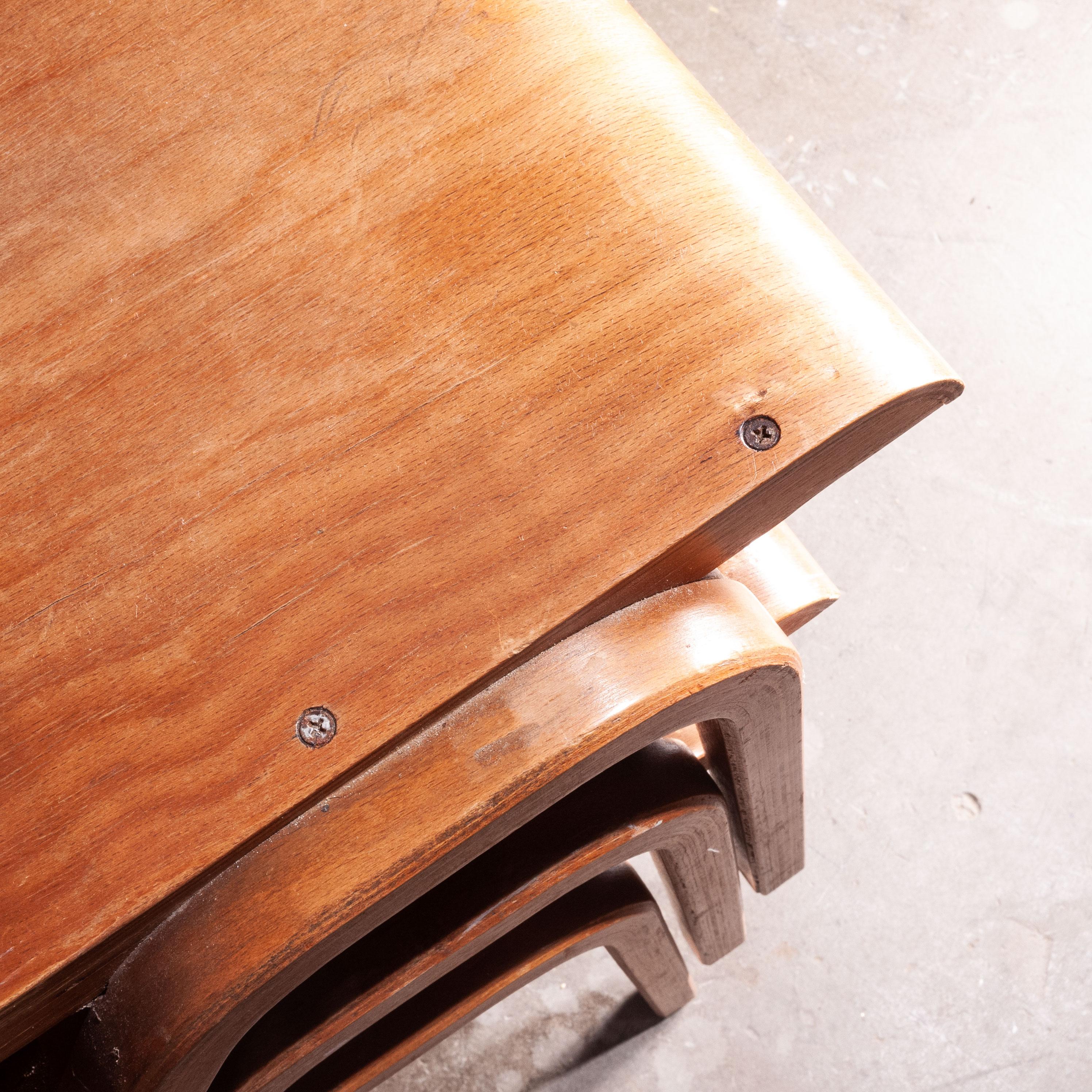 Beech 1950s Stacking Dining Chairs by ESA James Leonard, Lamstak