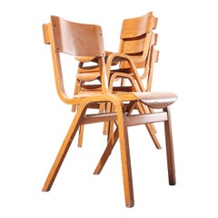 Retro 1950s Stacking Dining Chairs by Lamstak, Set of Four
