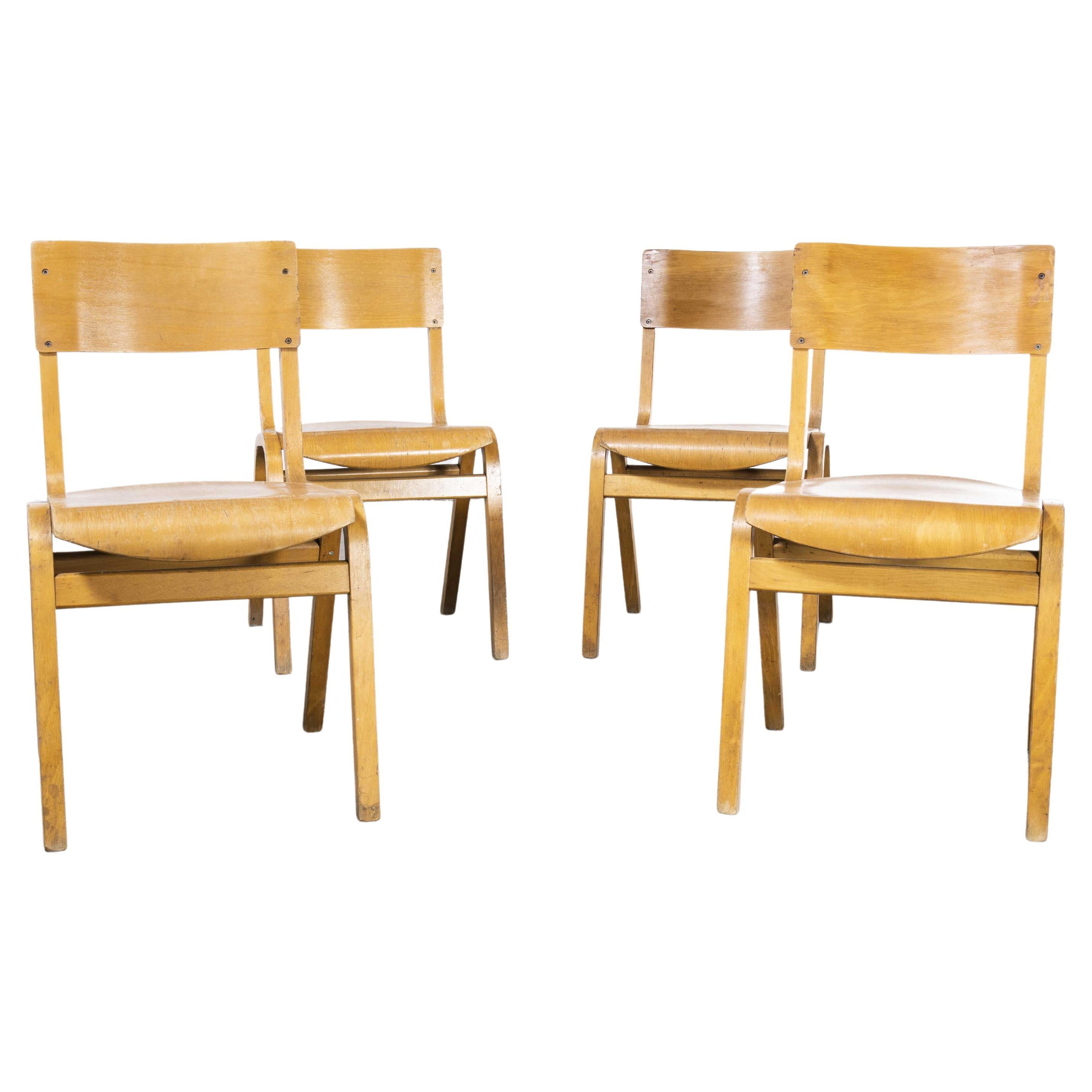 1950's Stacking Dining Chairs by Lamstak, Set of Seven For Sale at 1stDibs