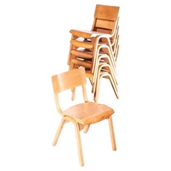 1950s Stacking Dining Chairs by Lamstak, Set of Six 1950s Stacking Dining Chairs by Lamstak, Set of Six