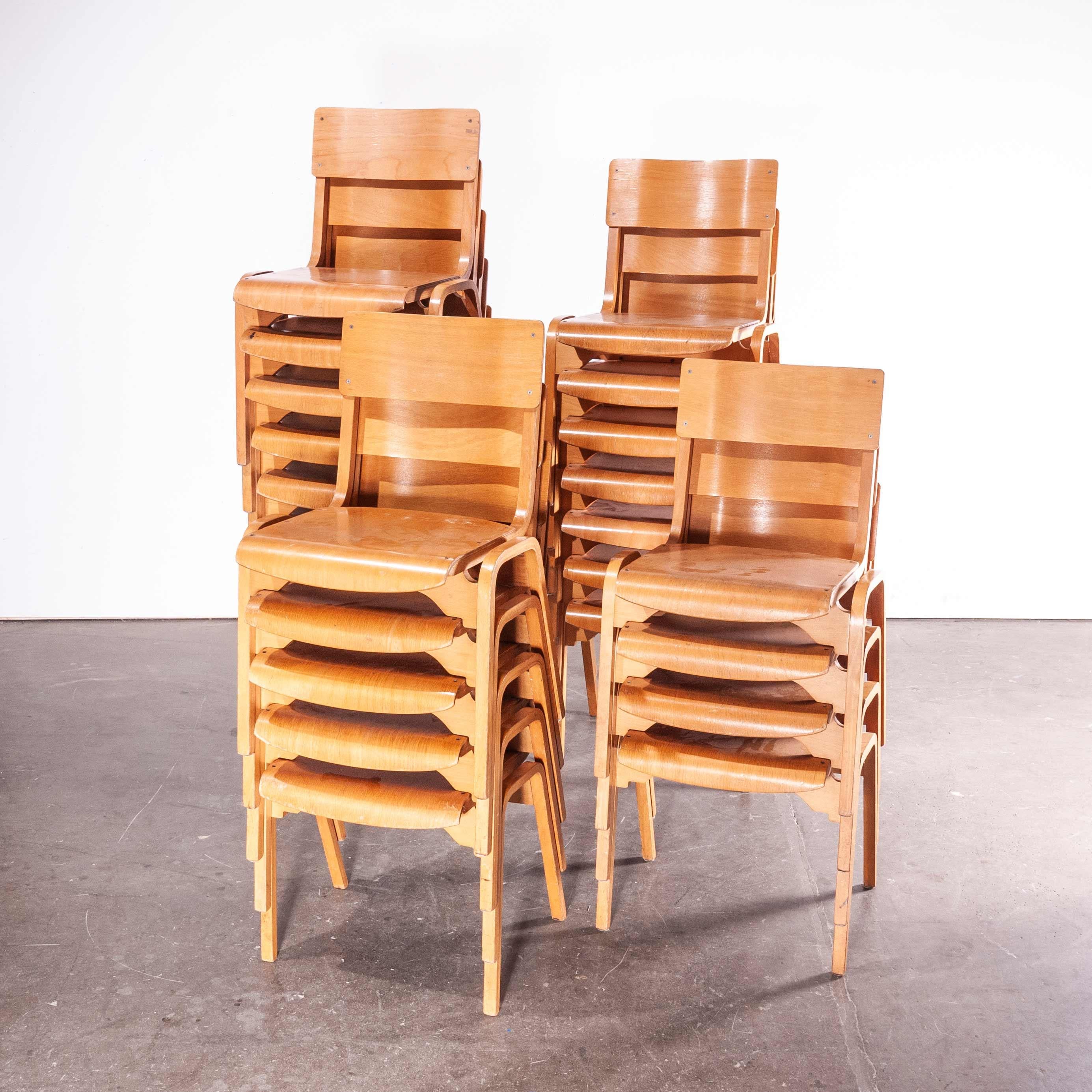 British 1950s Stacking Dining Chairs Made by Tecta Designed by Stafford