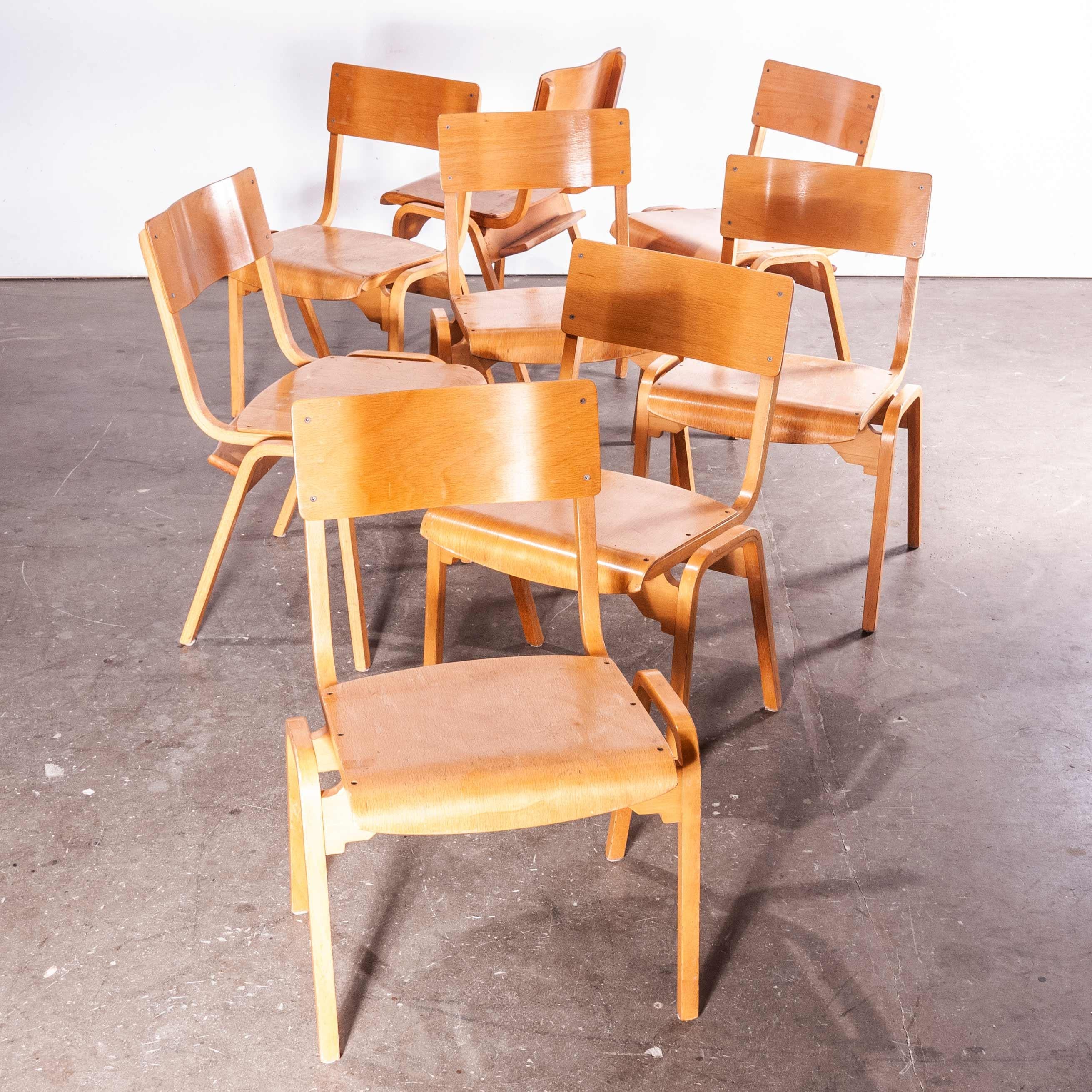 1950s Stacking Dining Chairs Made by Tecta Designed by Stafford, Set of Eight 2