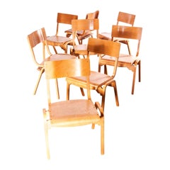 chaises de salle à manger empilables des années 1950 fabriquées par Tecta et conçues par Stafford:: lot de huit