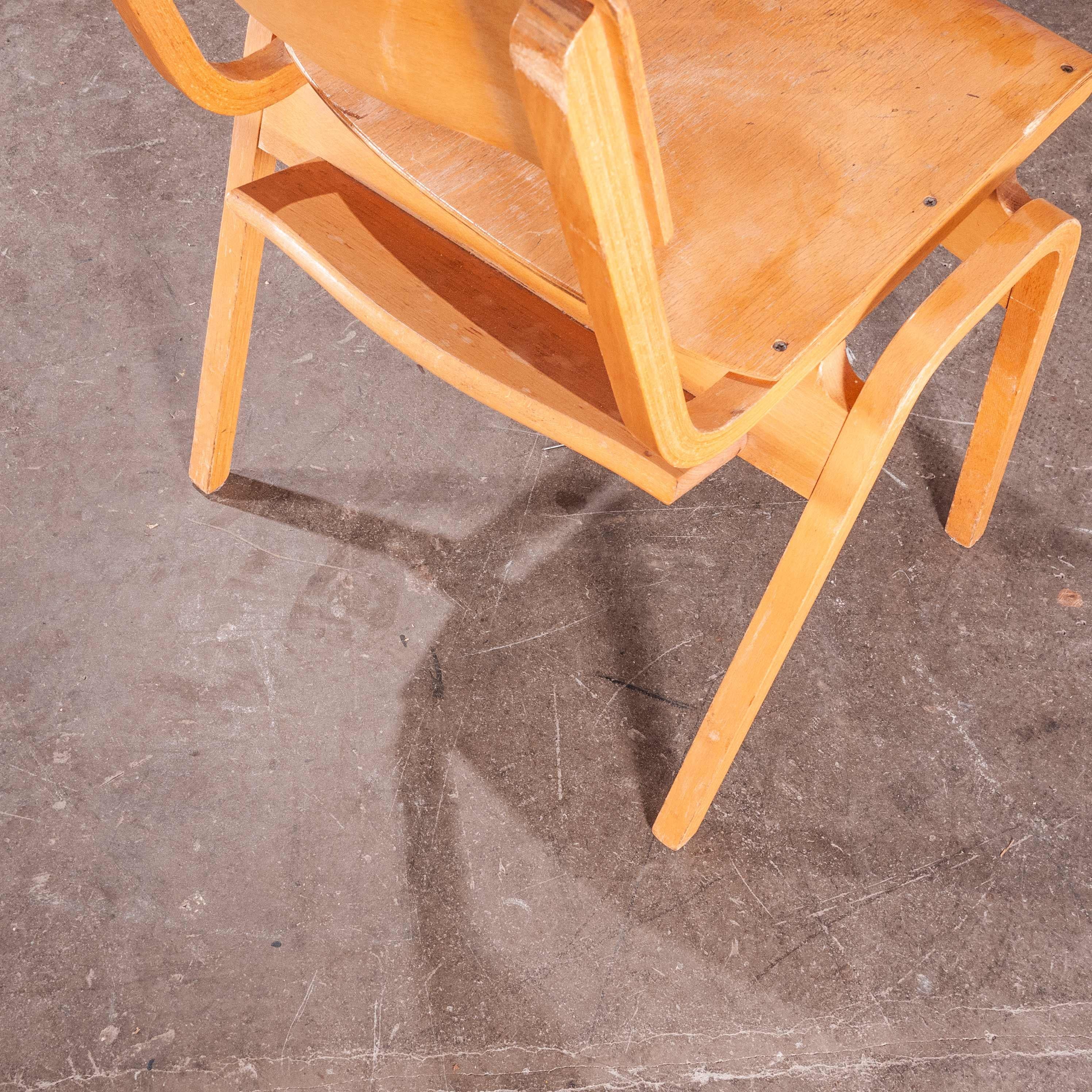 British 1950s Stacking Dining Chairs Made by Tecta Designed by Stafford, Set of Six