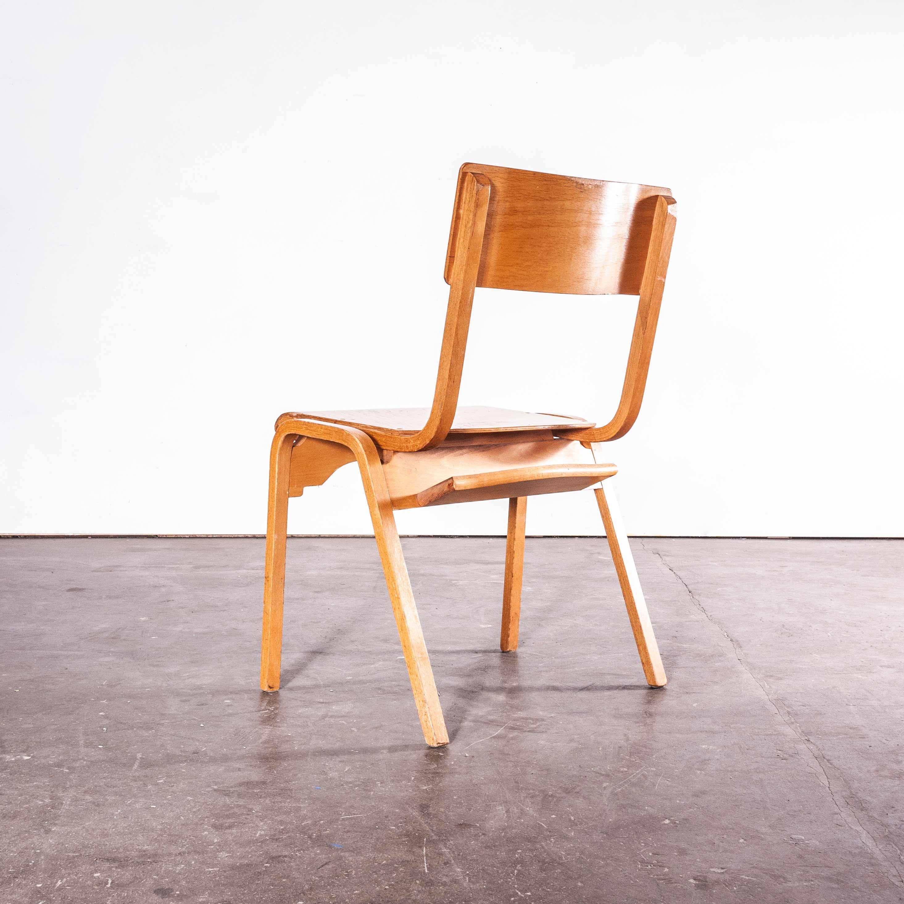 Mid-20th Century 1950s Stacking Dining Chairs Made by Tecta Designed by Stafford, Set of Six