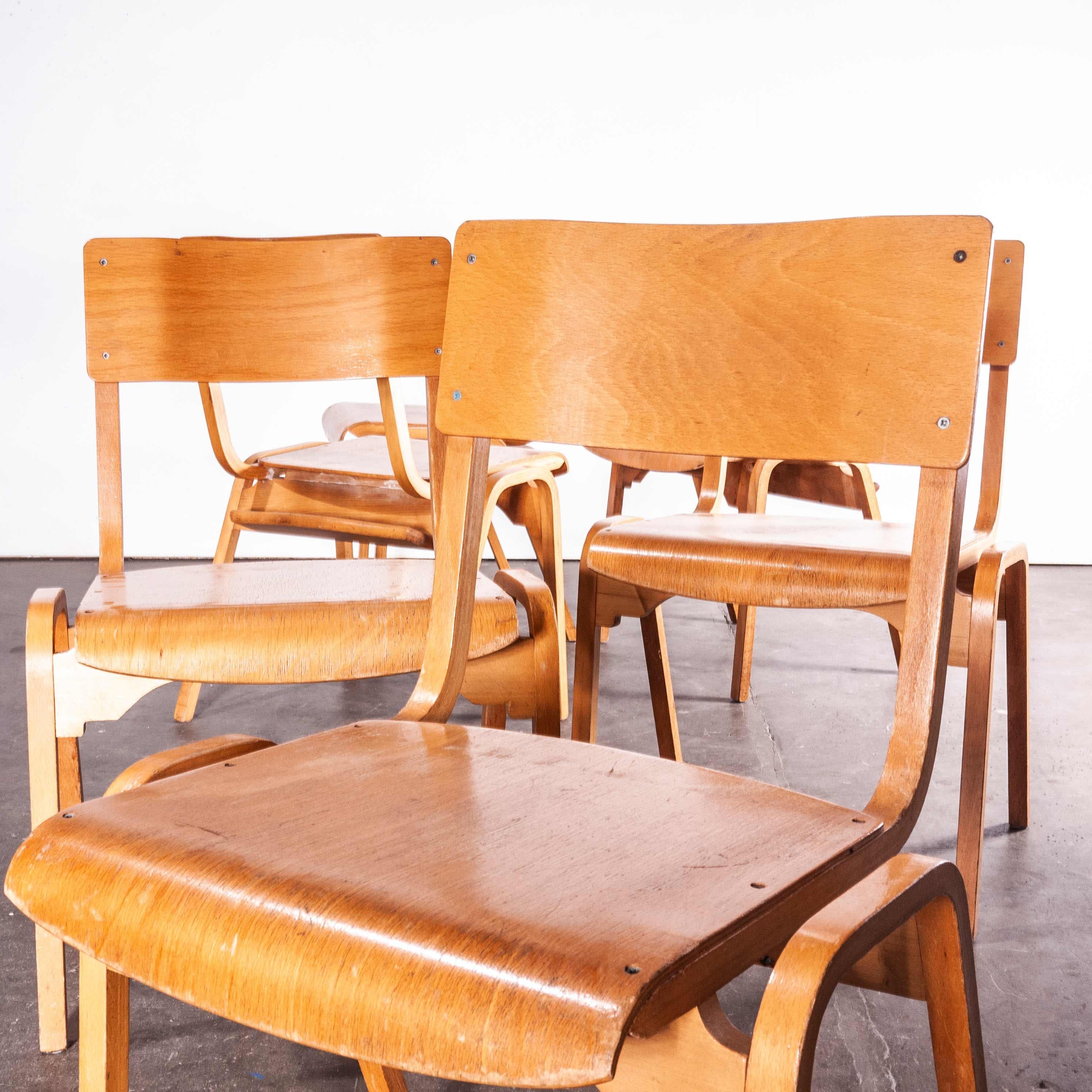 1950s Stacking Dining Chairs Made by Tecta Designed by Stafford, Set of Six 1